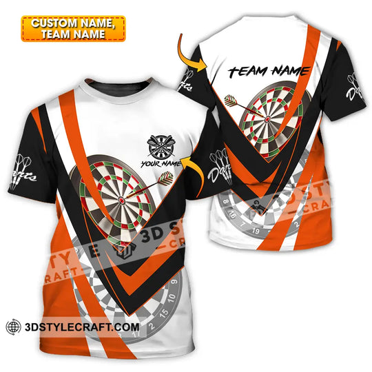 Unisex Shirt - Custom Name Darts Player Shirt Orange Color Classic style option 1