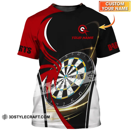 Unisex Shirt - Custom Name Darts Red Black White T-Shirt