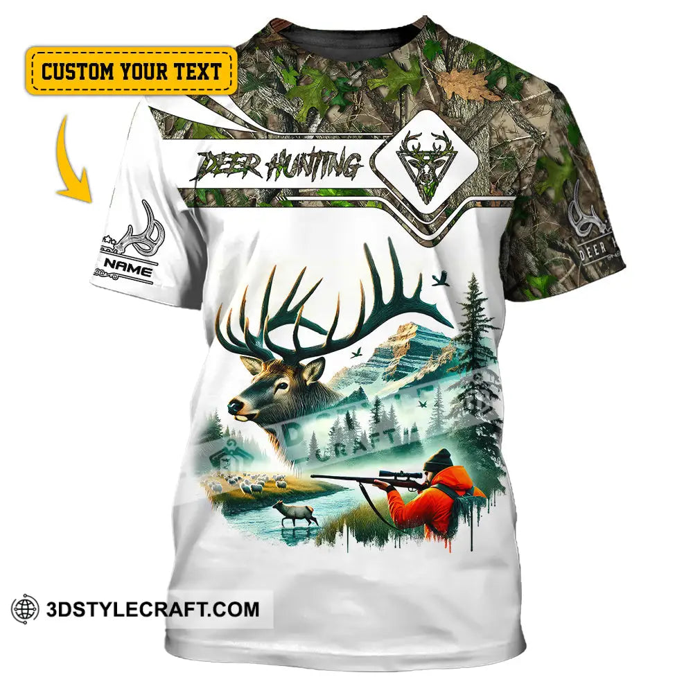 Unisex Shirt Custom Name Deer Hunter Hunting Polo Long Sleeve Animal T-Shirt T-Shirt