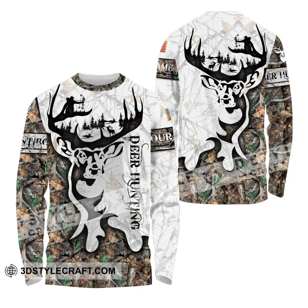 Unisex Shirt - Custom Name Deer Hunting Long Sleeve / S T-Shirt