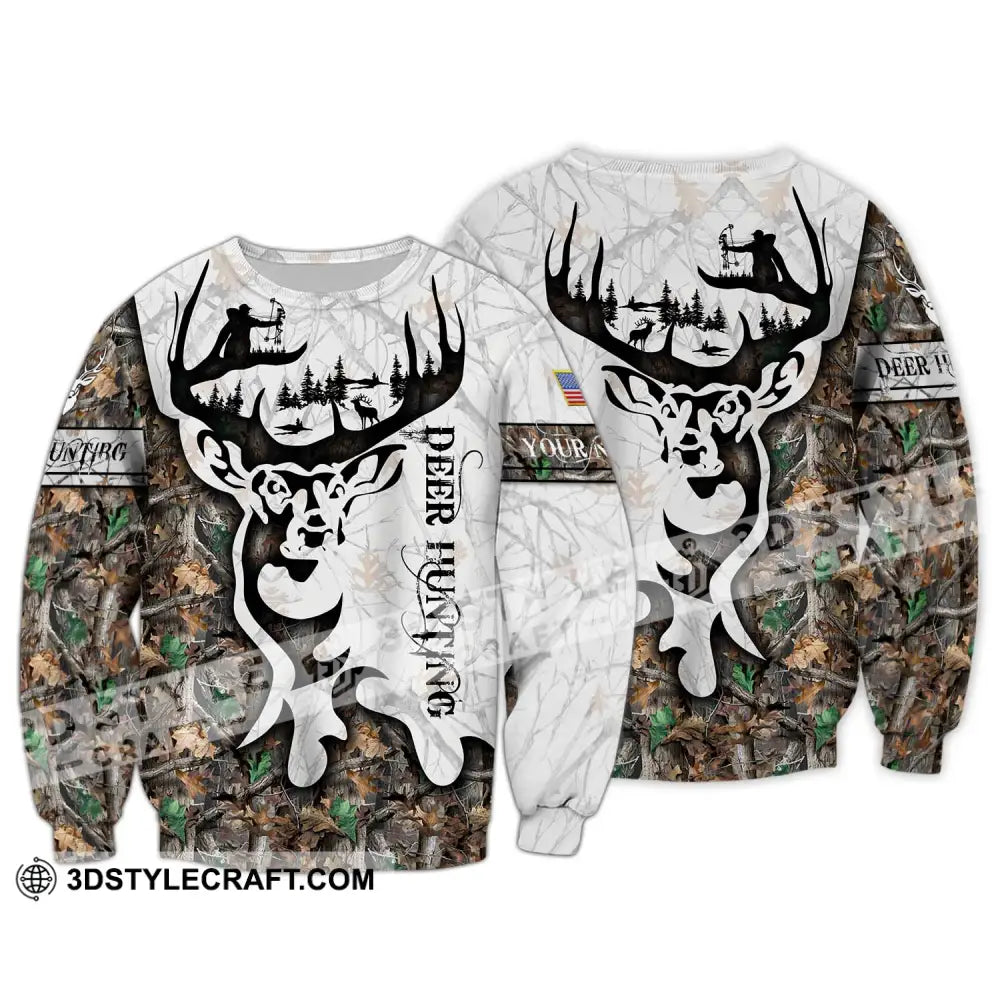 Unisex Shirt - Custom Name Deer Hunting Long Sleeve / S T-Shirt