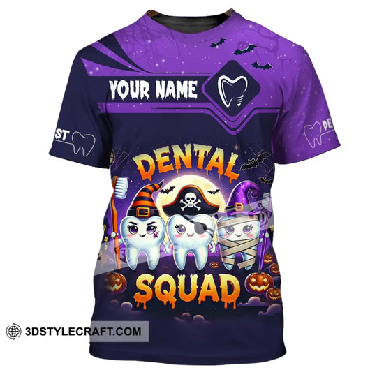 Unisex Shirt, Custom Name Dental Halloween Shirt, Dental Halloween Polo Long Sleeve Shirt, Halloween Gift style option 2