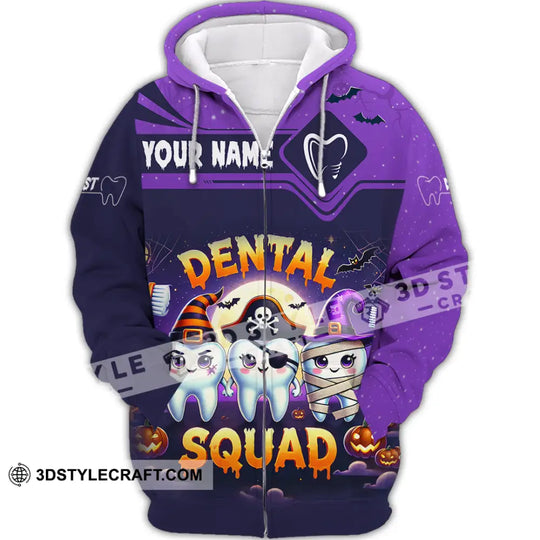 Unisex Shirt, Custom Name Dental Halloween Shirt, Dental Halloween Polo Long Sleeve Shirt, Halloween Gift style option 3