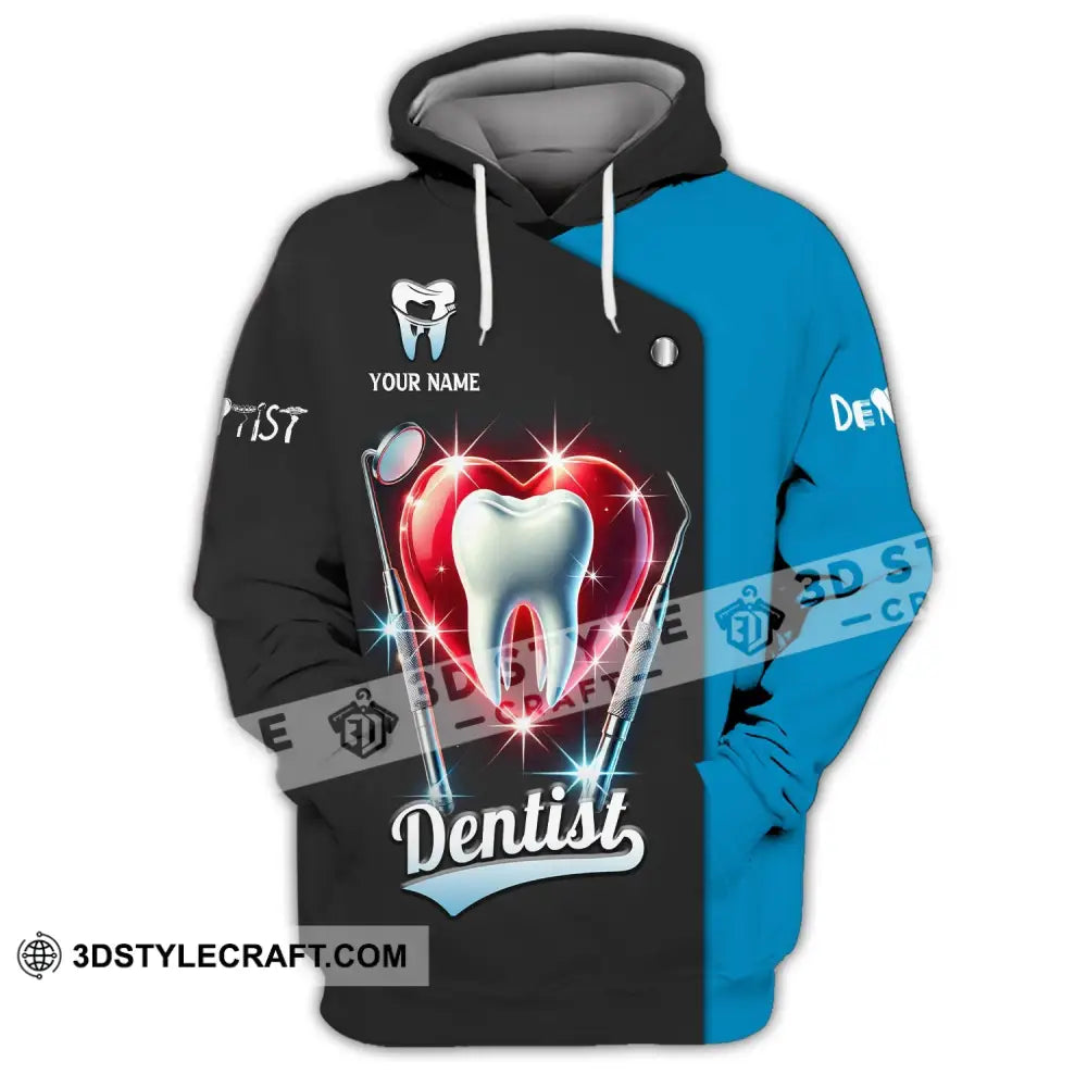 Unisex Shirt Custom Name Dentist Dental T-Shirt Gift For Hoodie / S T-Shirt