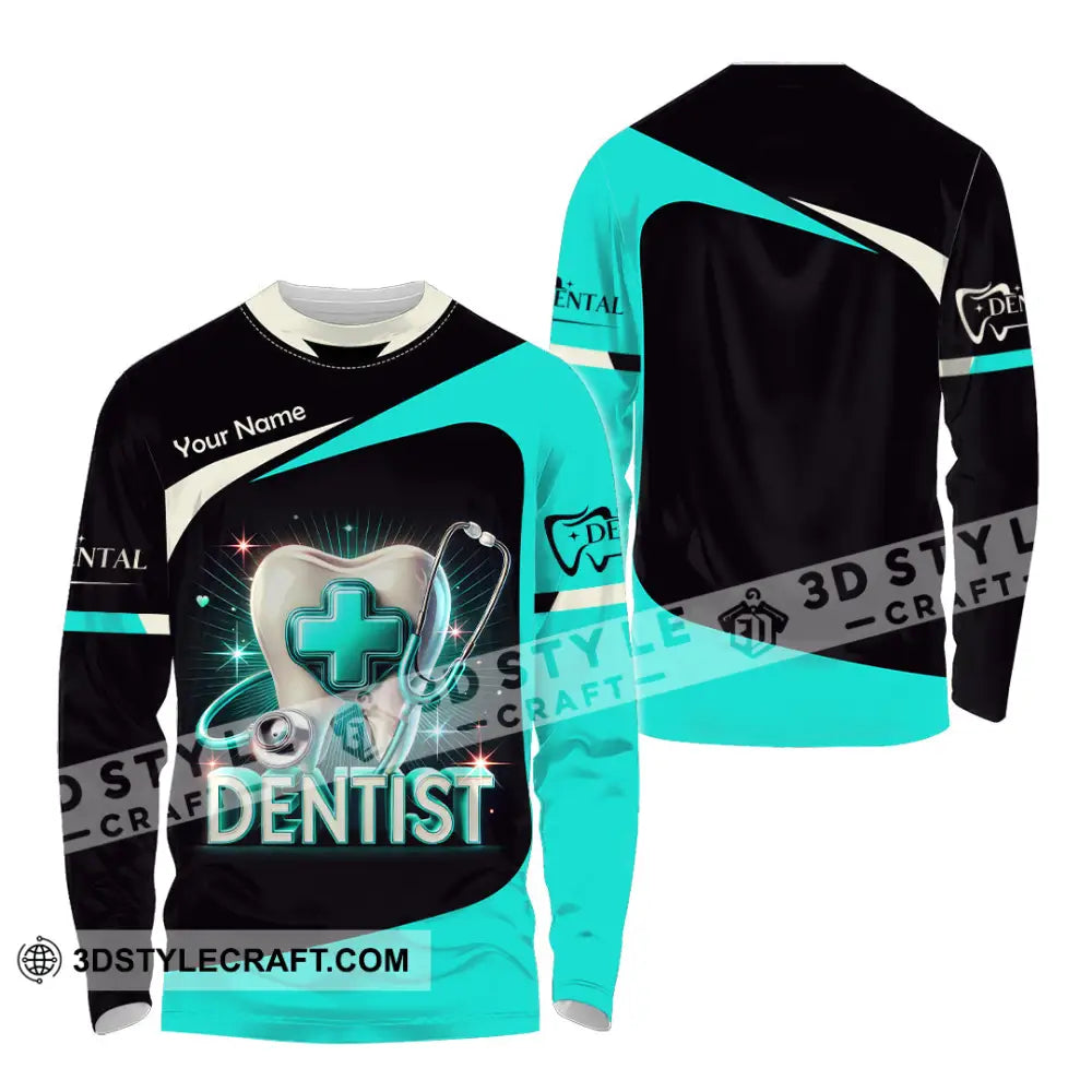 Unisex Shirt Custom Name Dentist Dental T-Shirt Gift For Long Sleeve / S T-Shirt