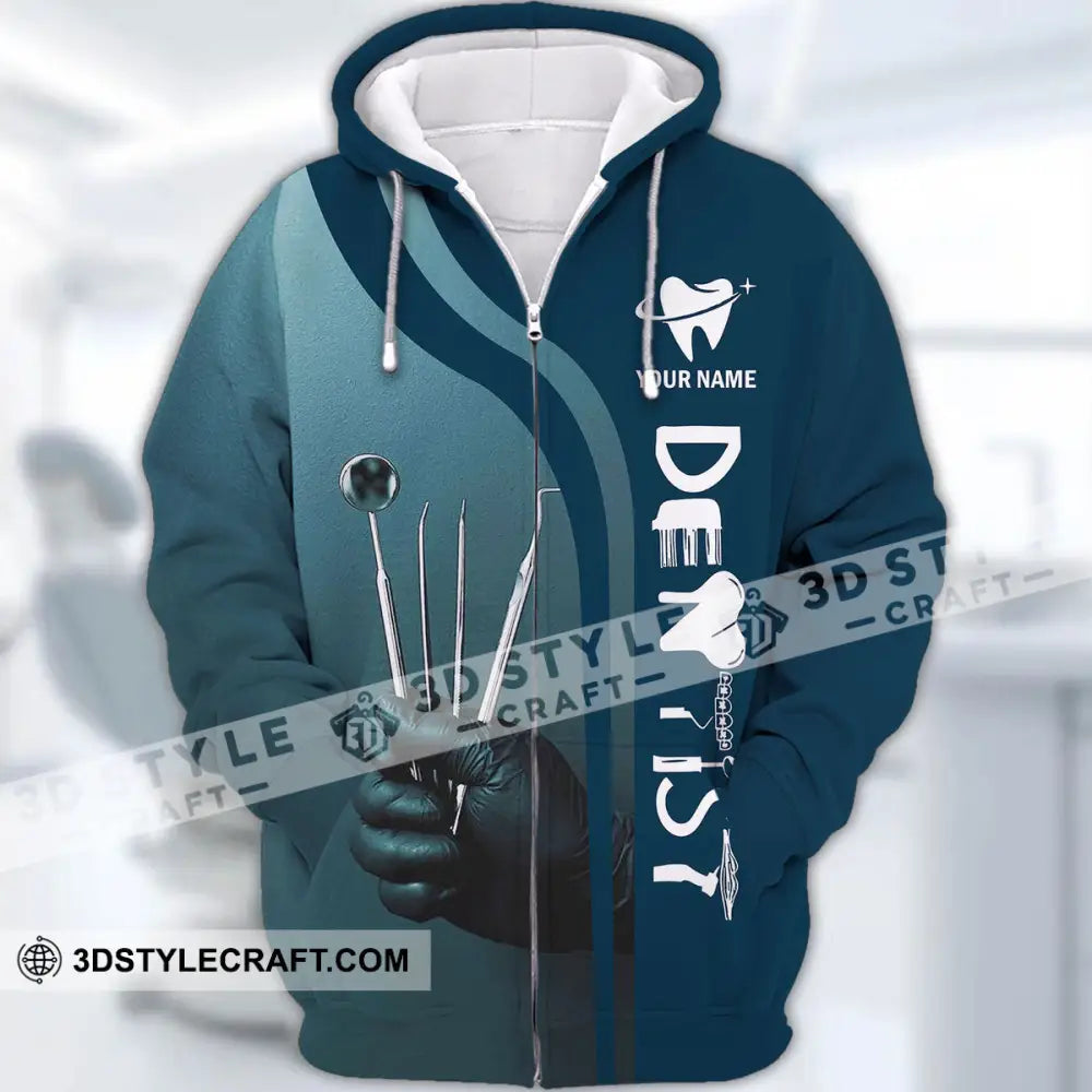 Unisex Shirt - Custom Name Dentist T-Shirt Personalized Hoodie Gift For Dentists Zipper / S T-Shirt