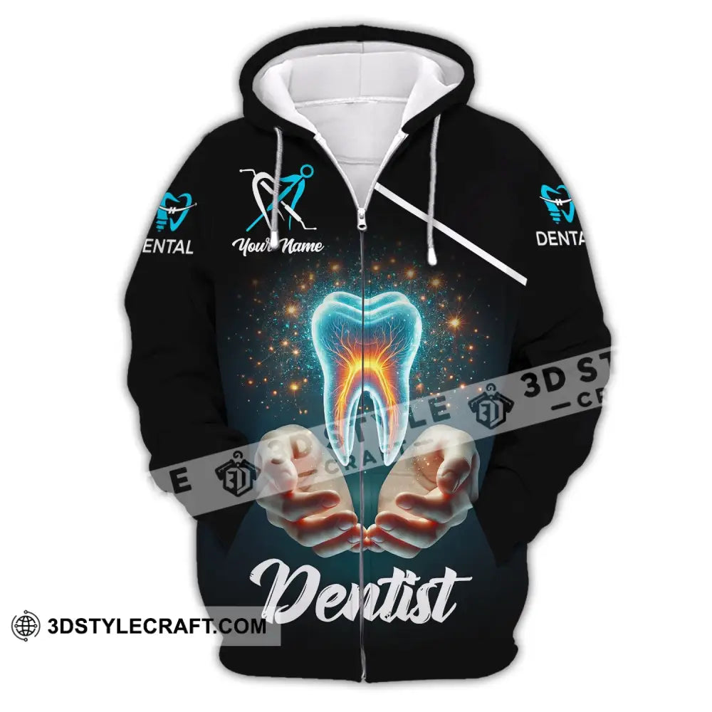 Unisex Shirt - Custom Name Dentist Zipper Hoodie / S T-Shirt