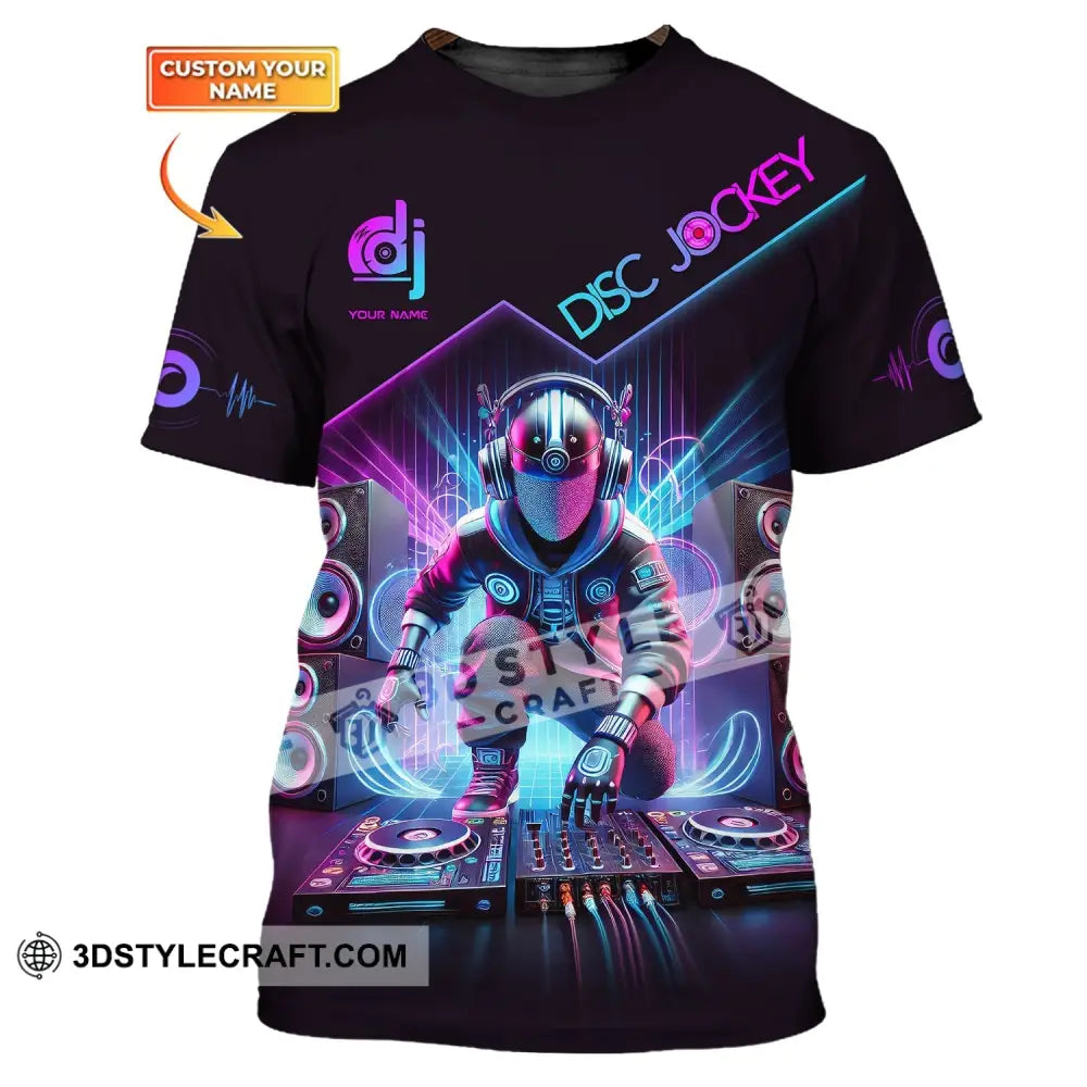 Unisex Shirt Custom Name Disc Jockey Dj Hoodie Polo Long Sleeve Music Lover T-Shirt