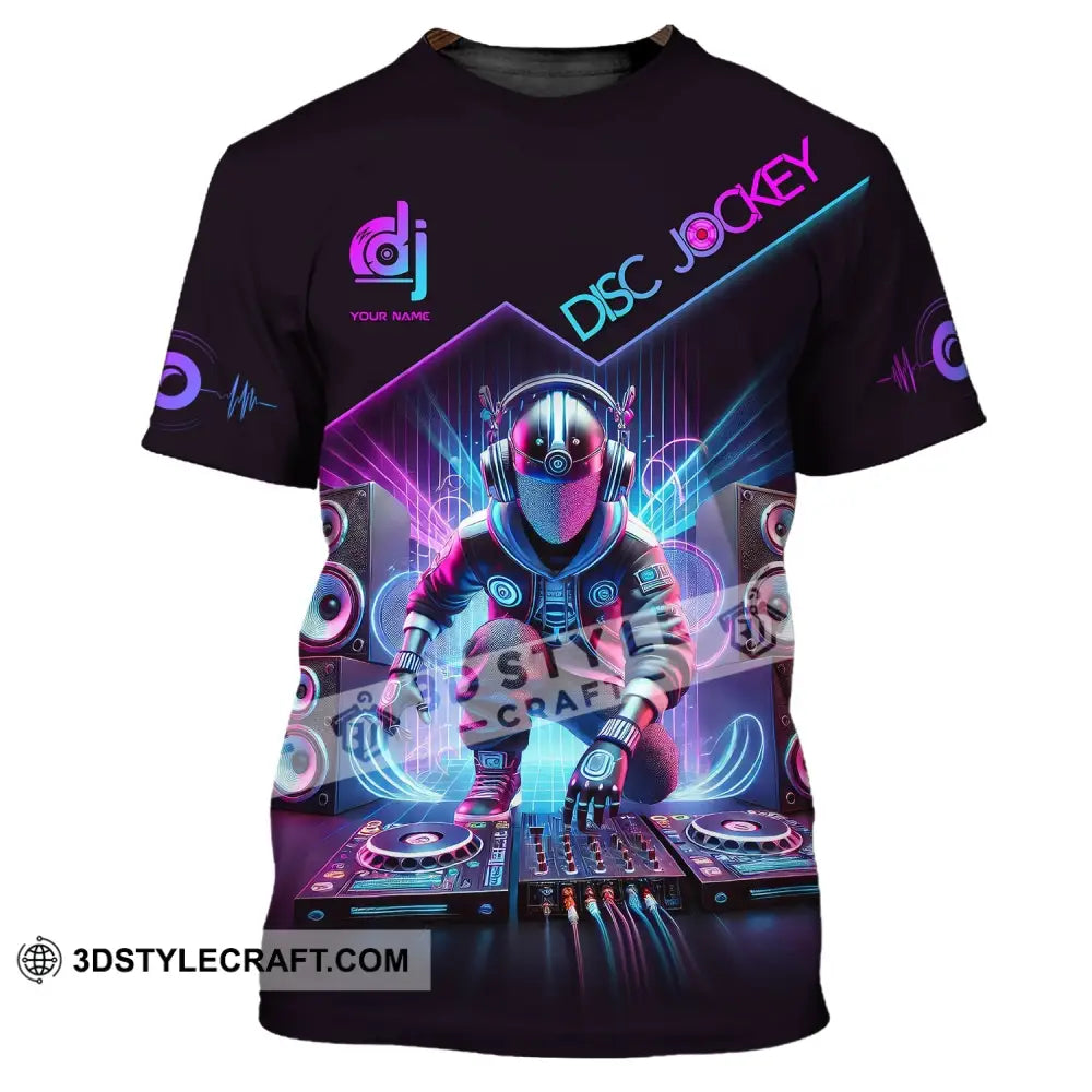 Unisex Shirt Custom Name Disc Jockey Dj Hoodie Polo Long Sleeve Music Lover T-Shirt / S