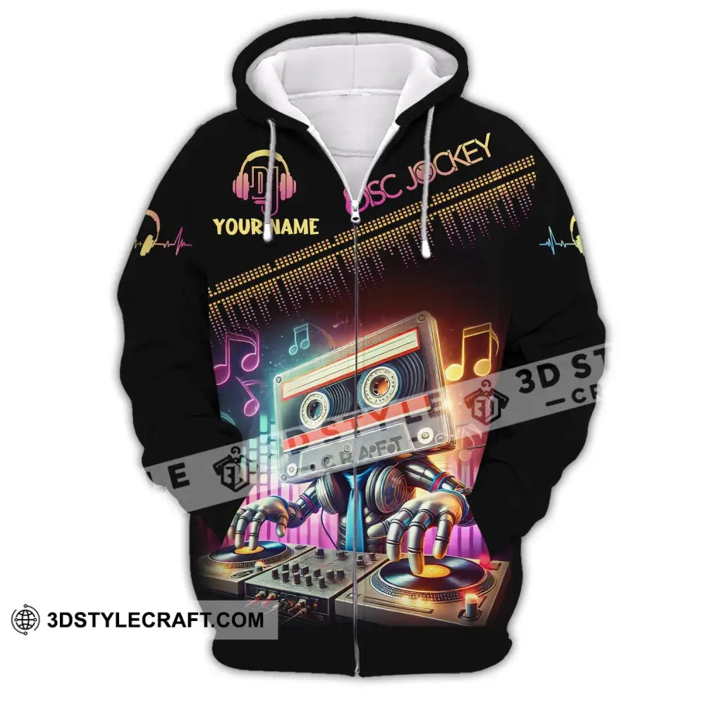 Unisex Shirt Custom Name Disc Jockey Dj Hoodie Polo Long Sleeve Zipper / S T-Shirt