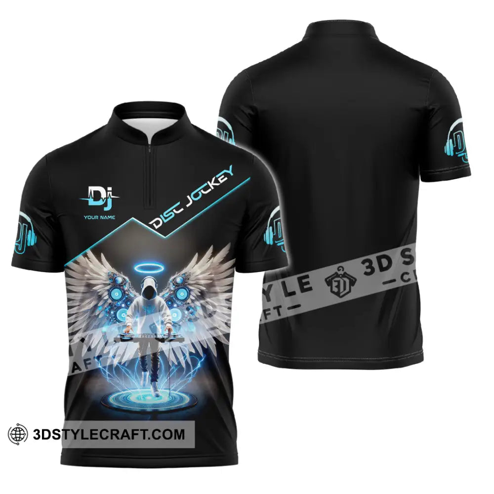 Unisex Shirt Custom Name Disc Jockey Gift For Dj Zipper Polo / S T-Shirt