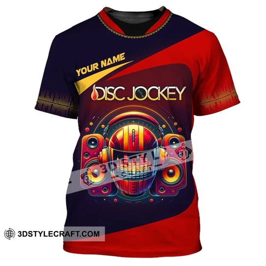 Unisex Shirt, Custom Name Disc Jockey Shirt, Music Heart Shirt, DJ Hoodie Shirt Polo Long Sleeve style option 2