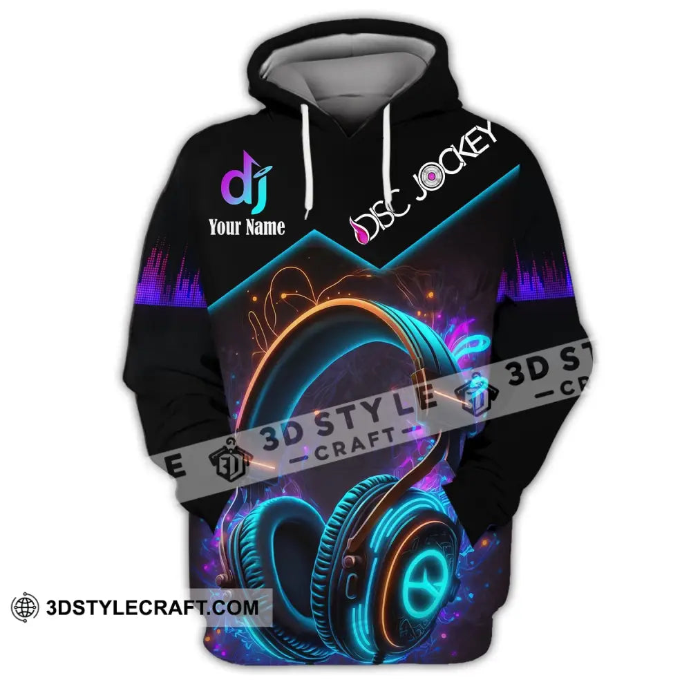 Unisex Shirt Custom Name Disc Jockey T-Shirt Music Lover Gift For Dj Hoodie / S