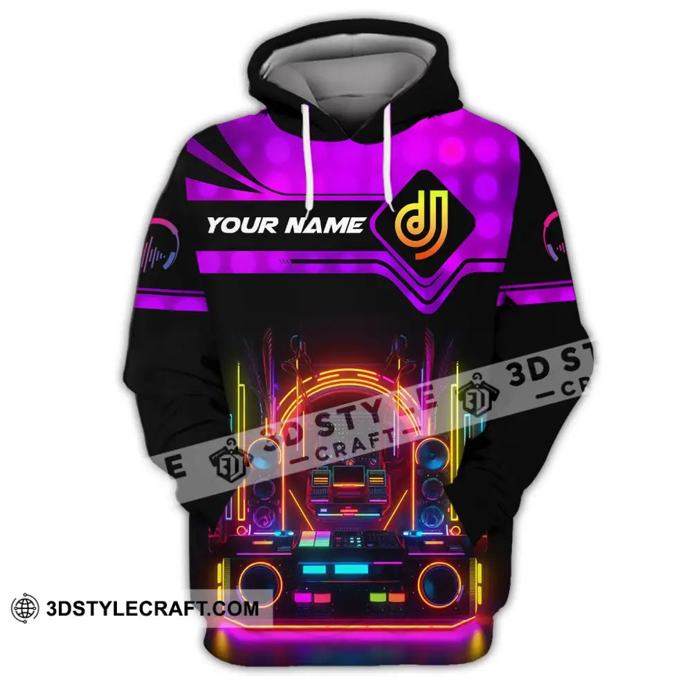 Unisex Shirt Custom Name Disc Jockey T-Shirt Music Lover Gift For Dj Hoodie / S