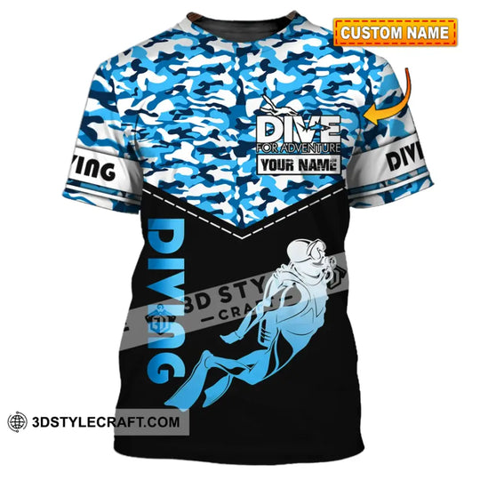 Unisex Shirt - Custom Name Diving T-Shirt - Dive For Adventure - Dive Shirt style option 1