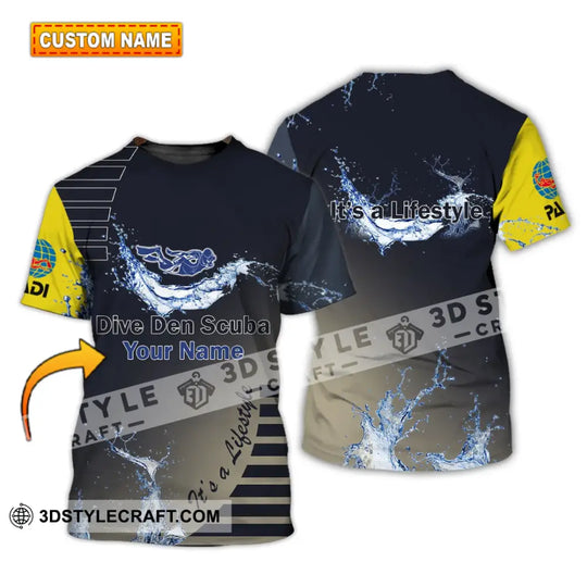 Unisex Shirt - Custom Name Diving T-Shirt - Personalized Shirt - Dive Den Scuba It's A Lifestyle style option 1