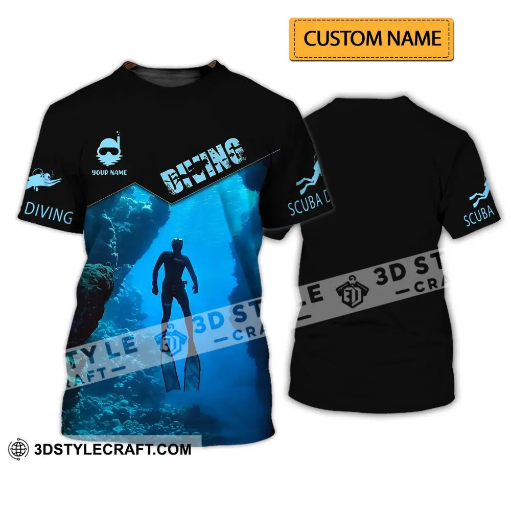 Unisex Shirt - Custom Name Diving T-Shirt Personalized Scuba Dive Apparel T-Shirt