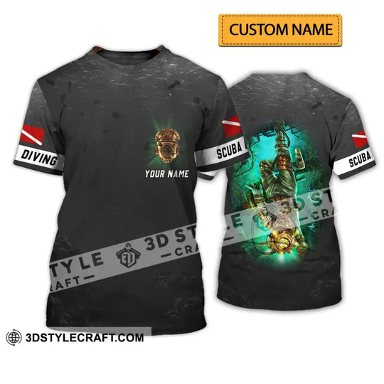 Unisex Shirt - Custom Name Diving T-Shirt - Personalized Scuba Diving Shirt - Scuba Dive Apparel style option 1