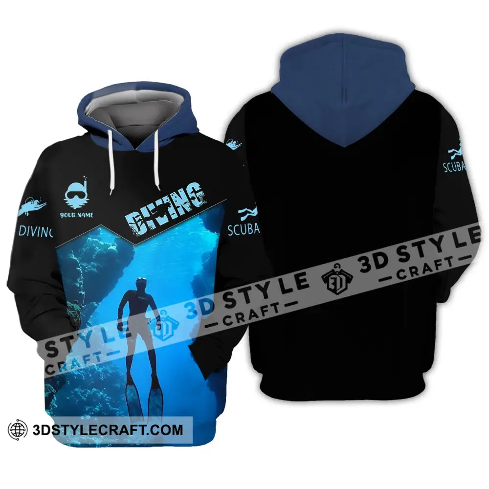 Unisex Shirt - Custom Name Diving T-Shirt Personalized Scuba Dive Apparel Hoodie / S T-Shirt