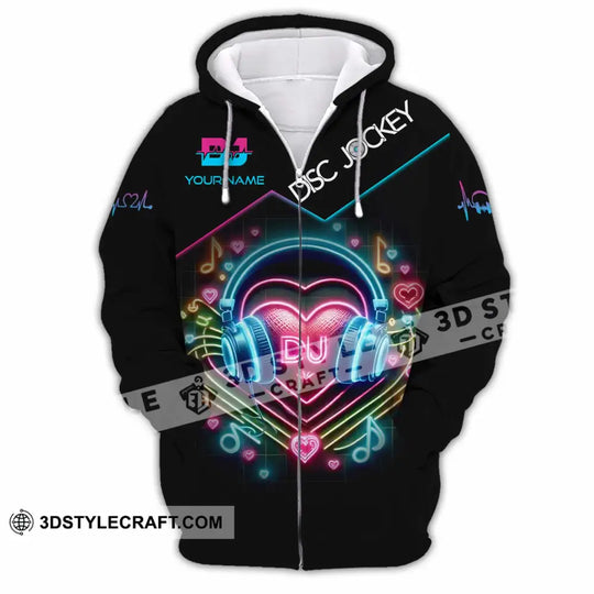 Unisex Shirt, Custom Name DJ Shirt, DJ Hoodie Shirt Polo Long Sleeve Shirt style option 3