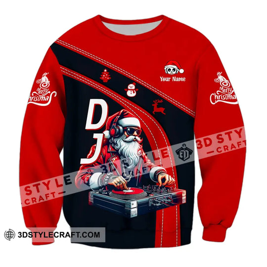 Unisex Shirt - Custom Name DJ Santa Shirt style option 4