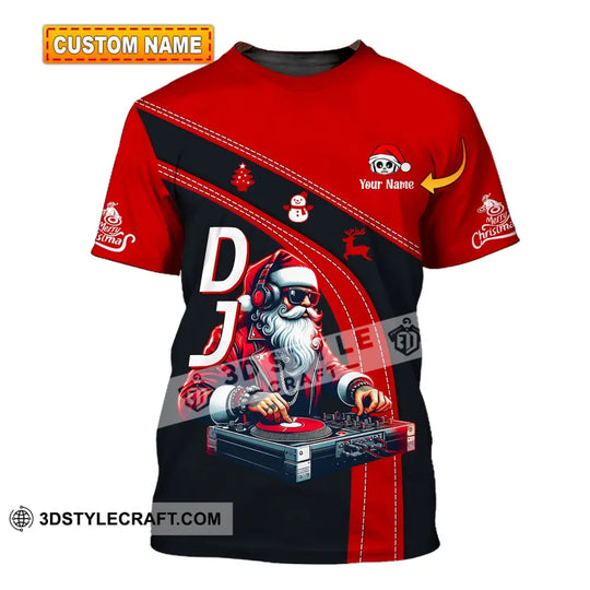 Unisex Shirt - Custom Name DJ Santa Shirt style option 1