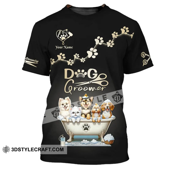 Unisex Shirt, Custom Name Dog Groomer Shirt, Dog Grooming Salon Shirt, Shirt for Dog Groomers style option 2