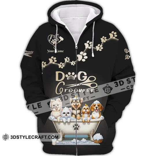 Unisex Shirt, Custom Name Dog Groomer Shirt, Dog Grooming Salon Shirt, Shirt for Dog Groomers style option 3