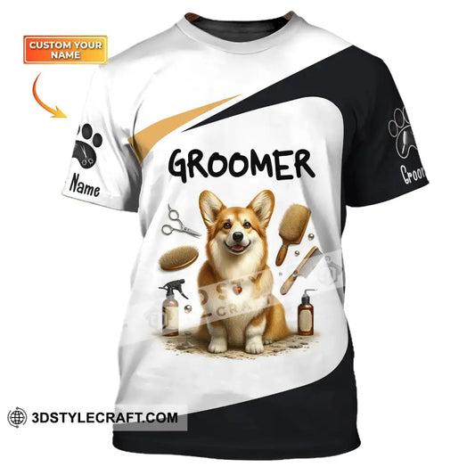 Unisex Shirt Custom Name Dog Groomer Grooming T-Shirt Groomers For