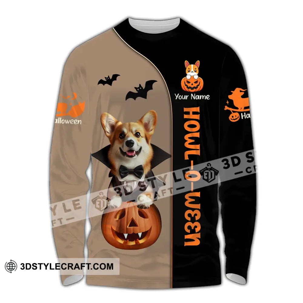 Unisex Shirt Custom Name Dog Halloween Pet T-Shirt Gift For Lover Long Sleeve / S T-Shirt