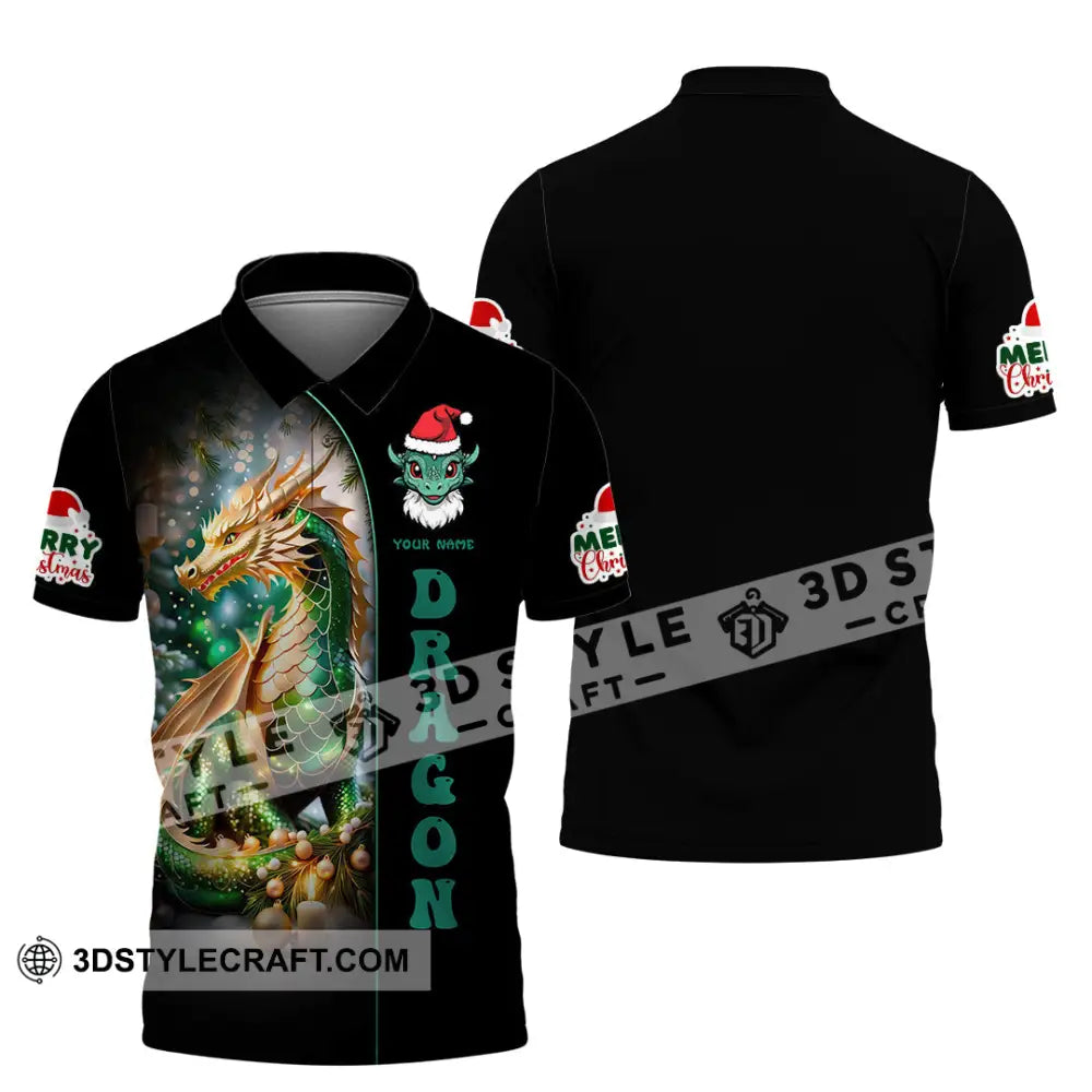 Unisex Shirt Custom Name Dragon Merry Christmas Gift Polo / S T-Shirt