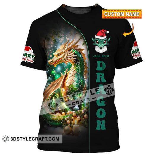 Unisex Shirt Custom Name Dragon Merry Christmas Gift T-Shirt