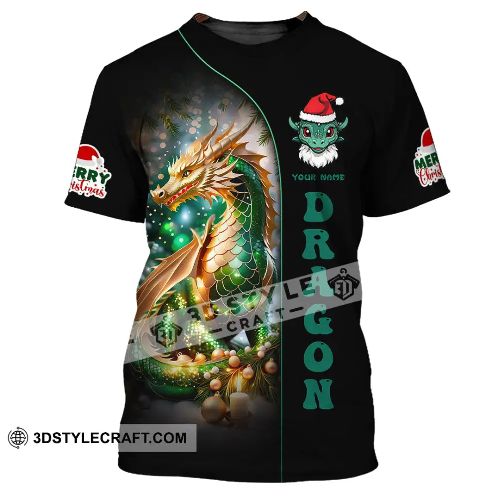 Unisex Shirt Custom Name Dragon Merry Christmas Gift T-Shirt / S T-Shirt