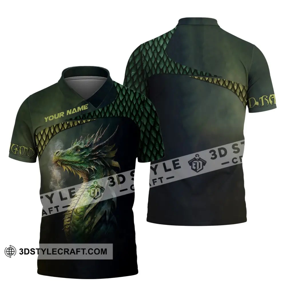 Unisex Shirt Custom Name Dragon T-Shirt 3D Lover Gift Polo / S