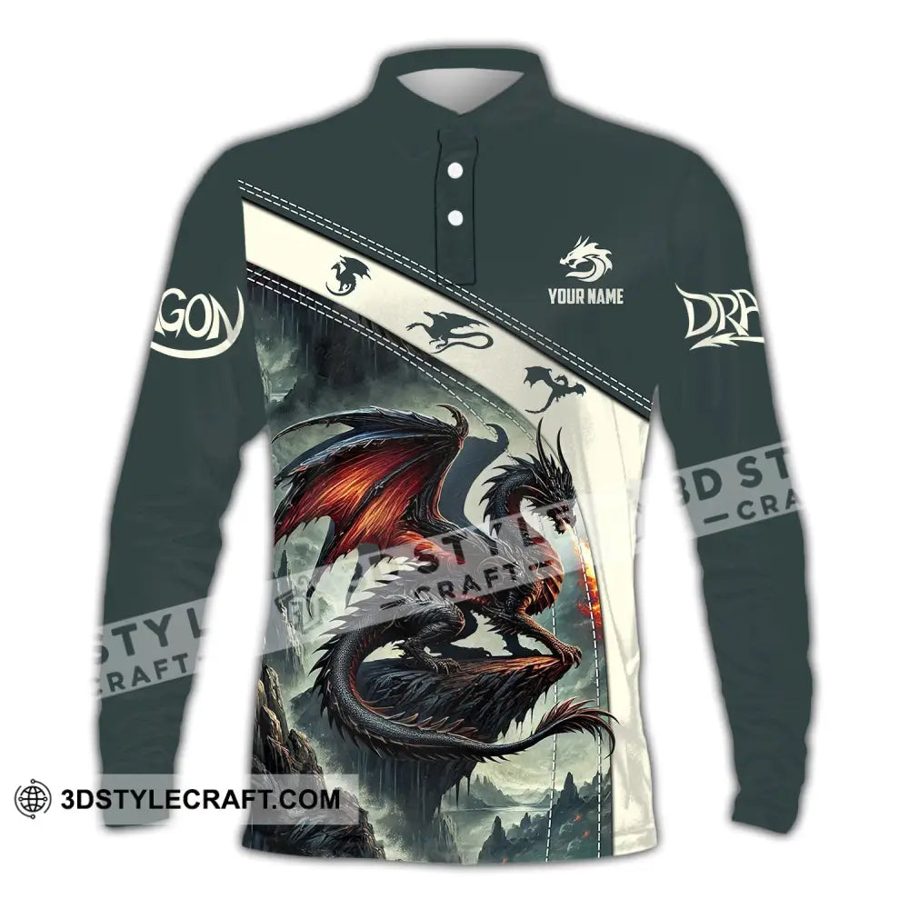 Unisex Shirt Custom Name Dragon T-Shirt Hoodie Long Sleeve Polo / S T-Shirt