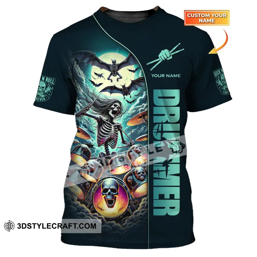 Unisex Shirt Custom Name Drummer Drumming Lover Hoodie Long Sleeve Gift For T-Shirt