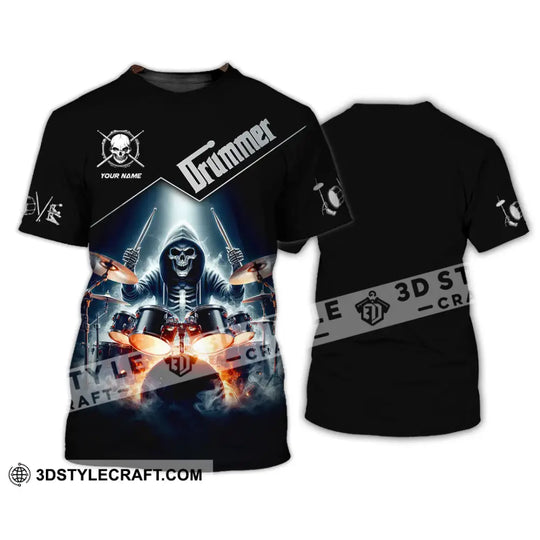 Unisex Shirt, Custom Name Drummer Shirt, Drumming Lover Polo Long Sleeve Shirt, Drummer Gift style option 2