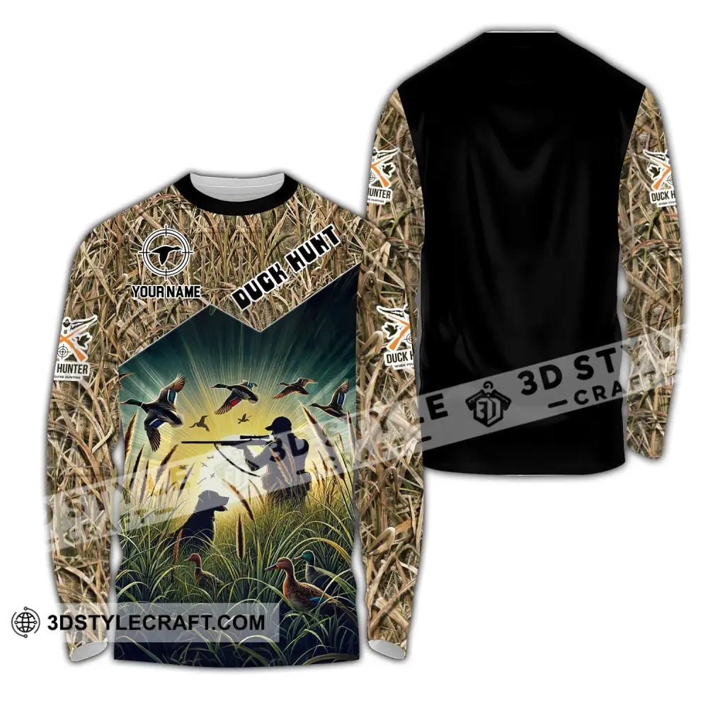 Unisex Shirt - Custom Name Duck Hunt Long Sleeve / S T-Shirt