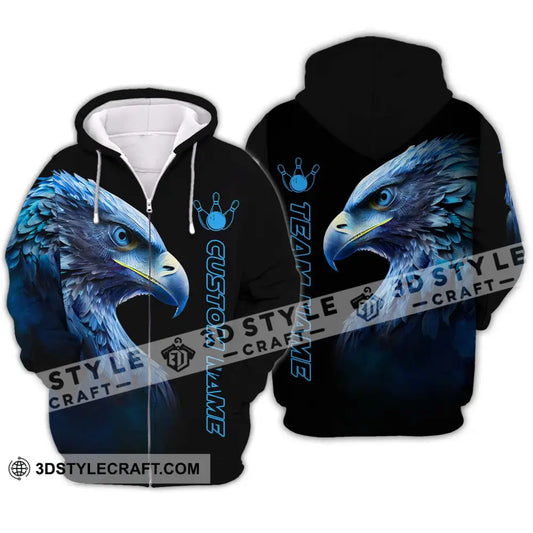 Unisex Shirt - Custom Name Eagle For Lover 3D T-Shirt Zipper Hoodie / S T-Shirt