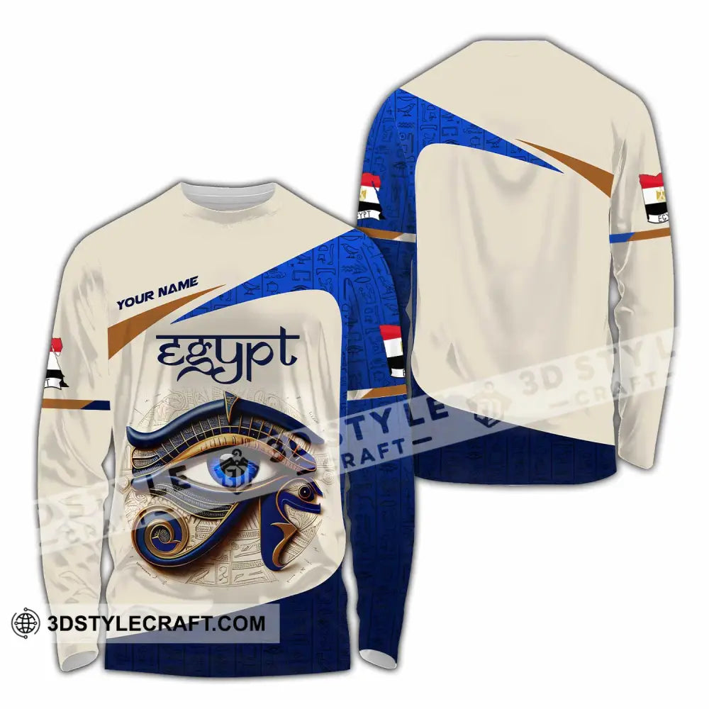 Unisex Shirt Custom Name Egypt Lover Gift Long Sleeve / S T-Shirt