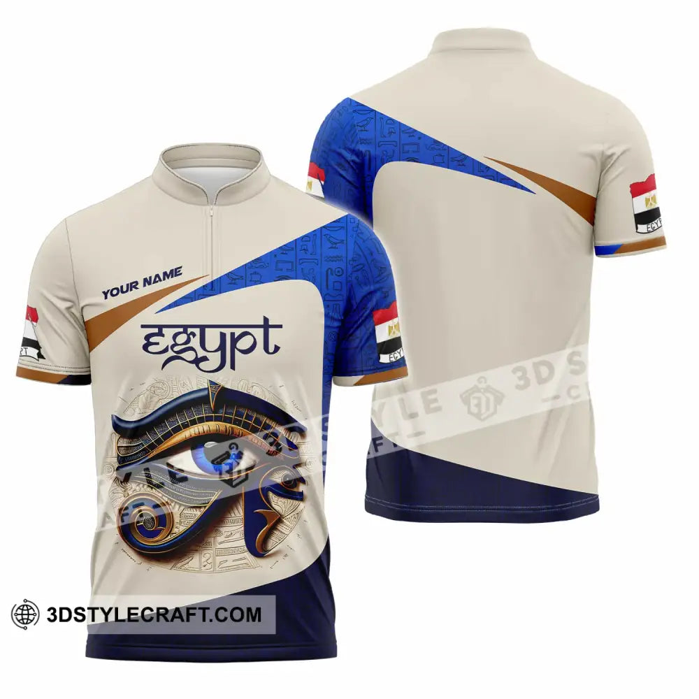 Unisex Shirt Custom Name Egypt Lover Gift Zipper Polo / S T-Shirt