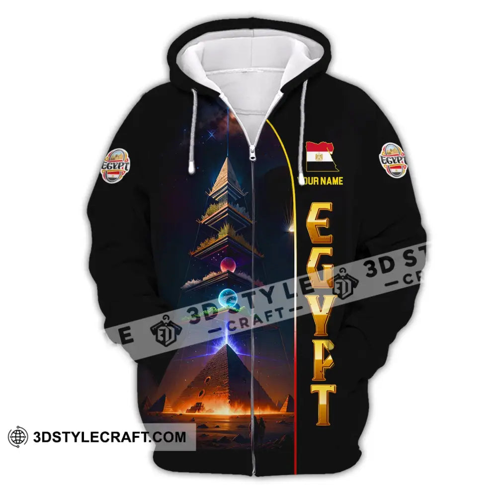 Unisex Shirt Custom Name Egypt Polo Long Sleeve Gift Zipper Hoodie / S T-Shirt