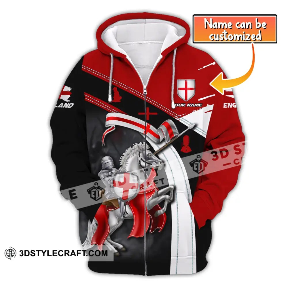 Unisex Shirt Custom Name England Knight English Hoodie T-Shirt