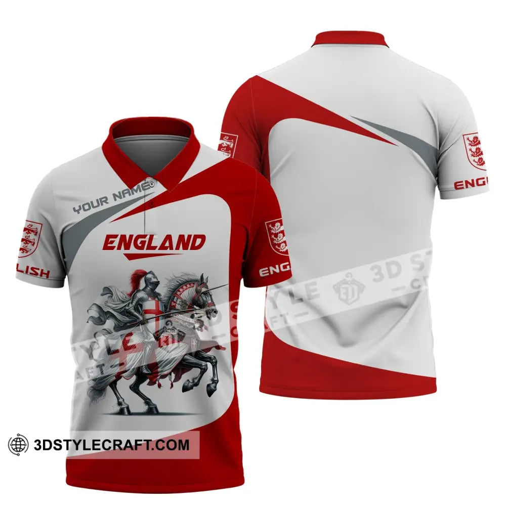 Unisex Shirt Custom Name England Knight Polo Gift For English / S T-Shirt