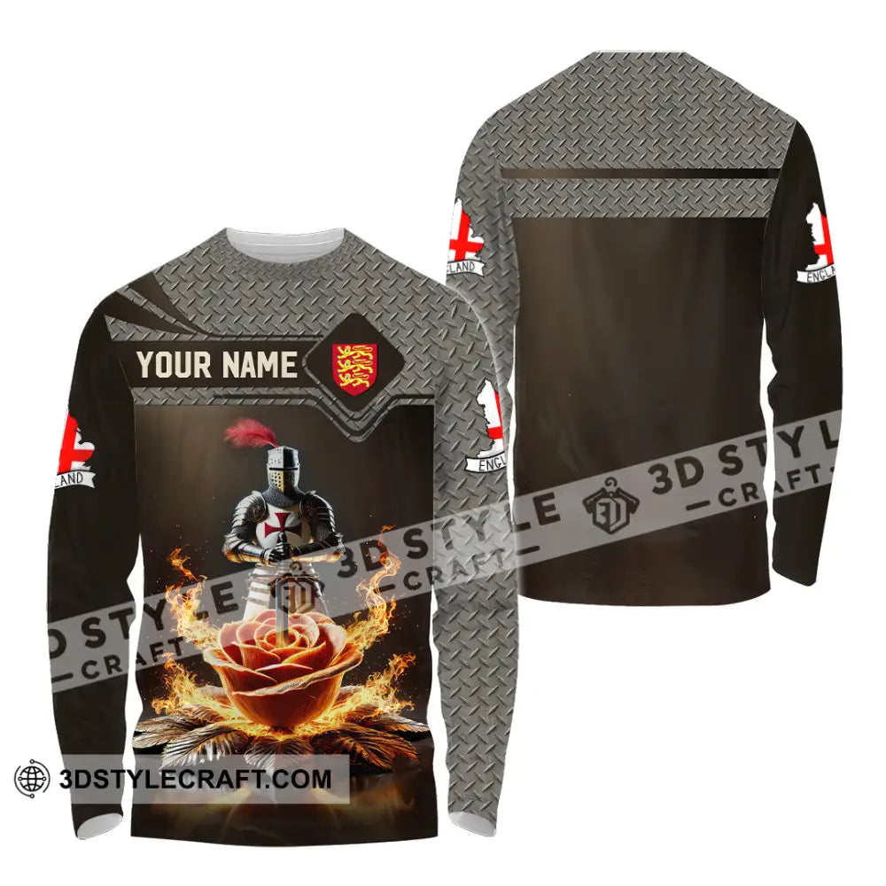 Unisex Shirt Custom Name England Lover Gift Long Sleeve / S T-Shirt