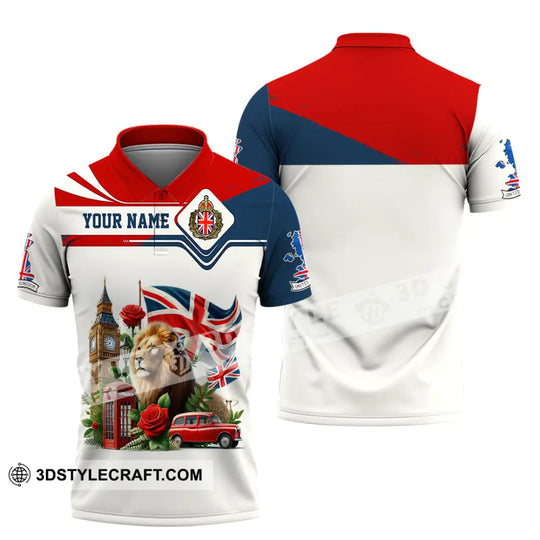 Unisex Shirt, Custom Name England Shirt, England Lover Polo Long Sleeve Shirt, English Gift style option 4
