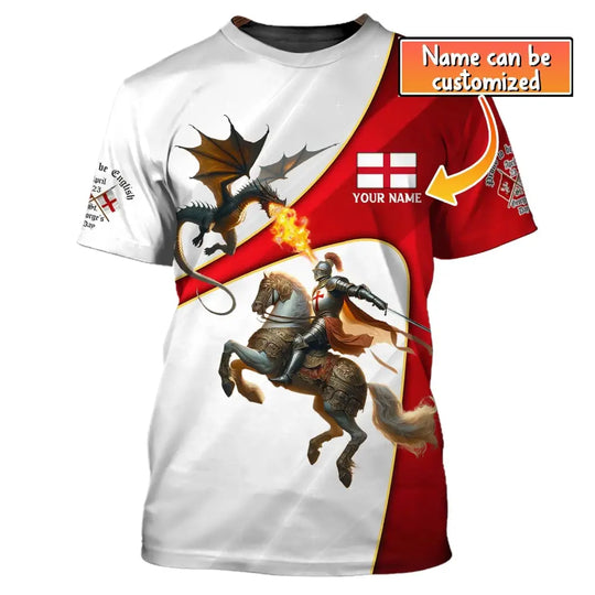 Unisex Shirt, Custom Name England T-Shirt, Proud To Be English, St George's Day Gift style option 1