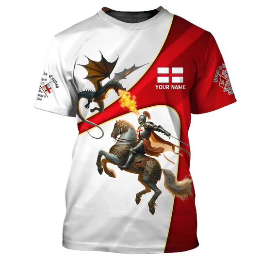 Unisex Shirt, Custom Name England T-Shirt, Proud To Be English, St George's Day Gift style option 3