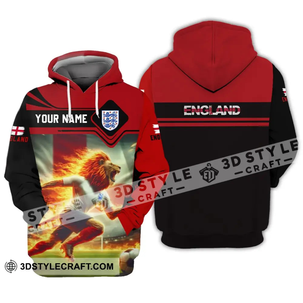 Unisex Shirt - Custom Name England Team Red And Black Hoodie / S T-Shirt