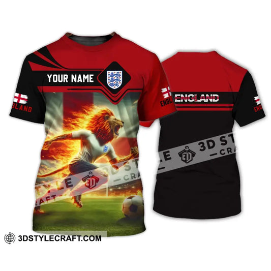 Unisex Shirt - Custom Name England Team Red And Black T-Shirt / S T-Shirt